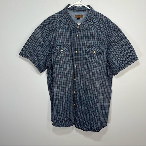 Northwest Territory Shirt Mens XXXL 3XL Blue Plaid Snap Button Up Casual Cotton - Picture 1 of 8